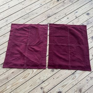Pottery Barn Faux Suede Throw Pillow Covers - Burgundy